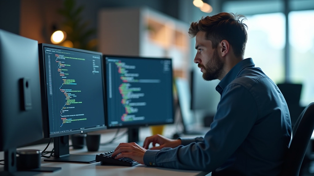 Développeur travaillant sur un projet d'accessibilité web avec outils de validation WCAG sur l'écran