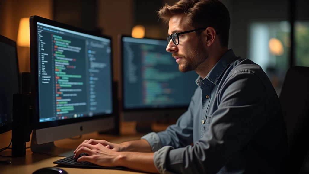 Développeur travaillant sur du code HTML avec attributs ARIA et clavier visible